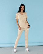 Медицинский костюм женский Рио бежевый (уценка/брак)