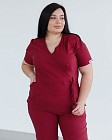 Медичний костюм жіночий Ріо марсала +SIZE 3