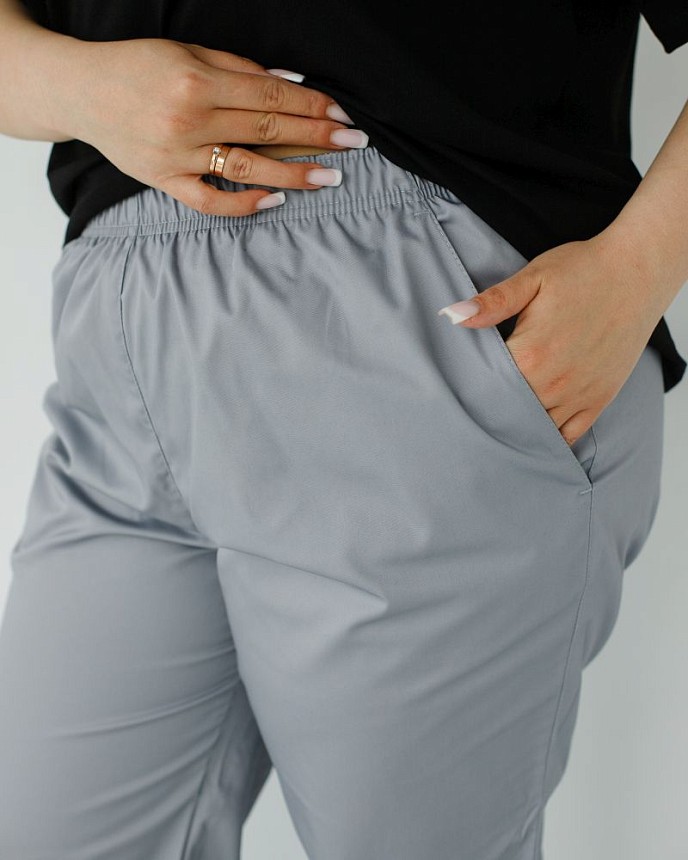 Медичні штани жіночі джогери сірі +SIZE 3