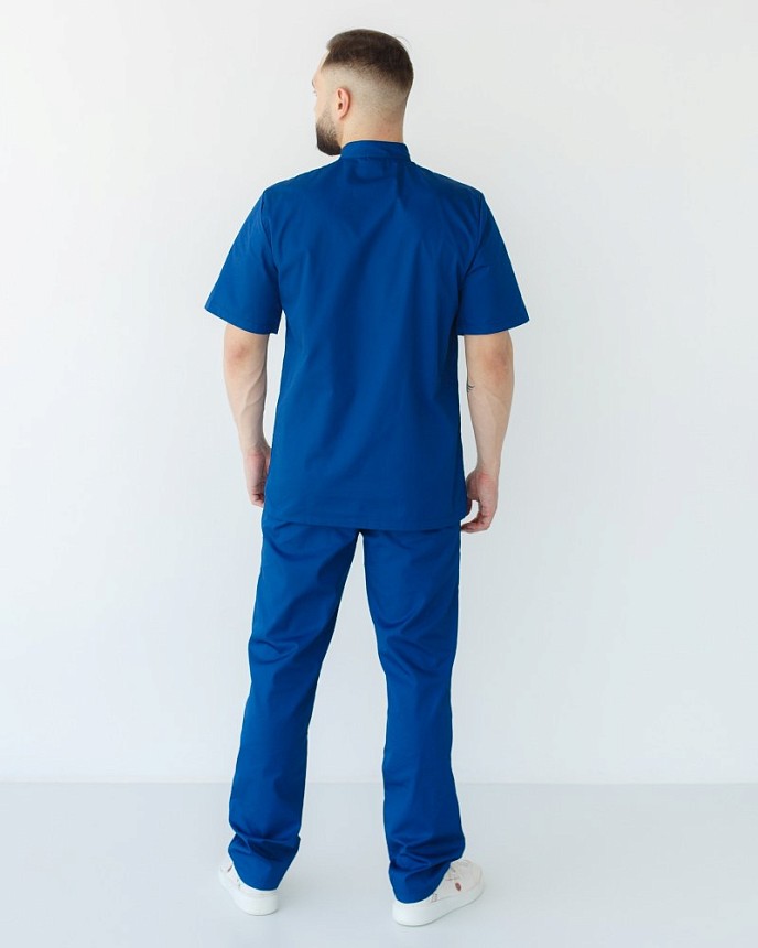 Медицинский костюм мужской Лондон синий-голубой 2