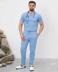 Медицинский костюм мужской Марсель голубой