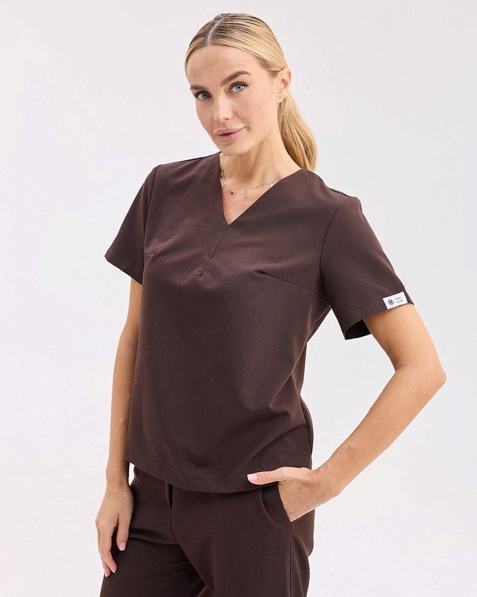 Медицинский костюм женский Саванна коричневый 3