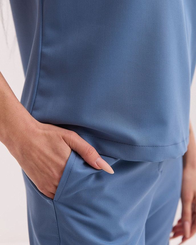 Медичний костюм жіночий Саванна димчасто-блакитний 5