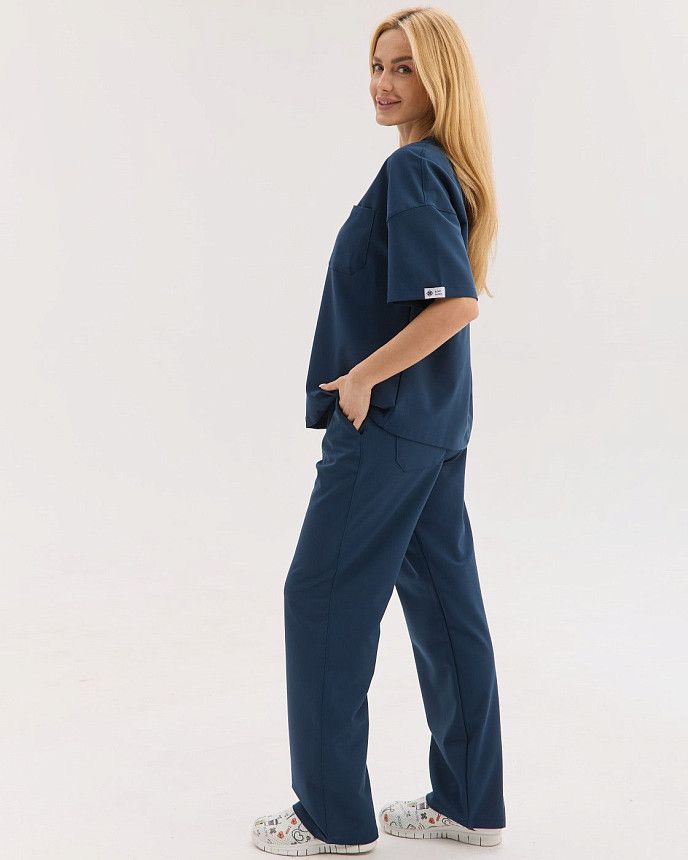 Медицинский костюм женский Чикаго синий 4
