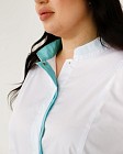 Медичний халат жіночий Сакура білий-м'ятний +SIZE 4