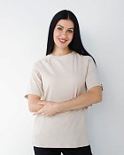 Медична футболка-реглан жіноча кремова