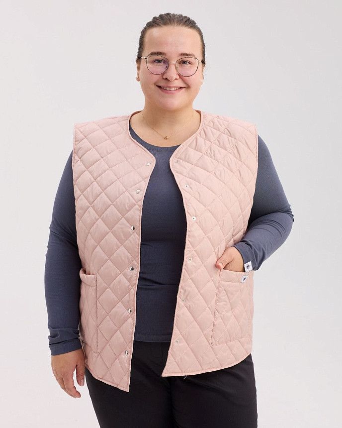Медична утеплена жилетка жіноча Осло світло-рожева 2