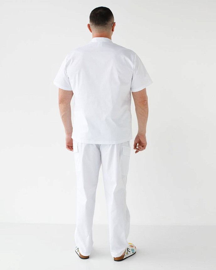 Медицинский костюм мужской Денвер белый +SIZE 2