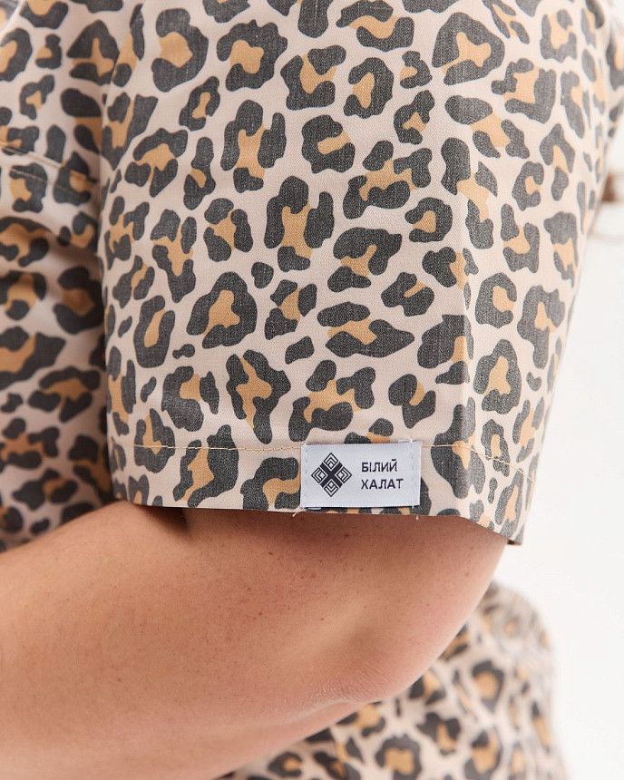 Медицинская рубашка женская Топаз принт Leopard NEW +SIZE 5