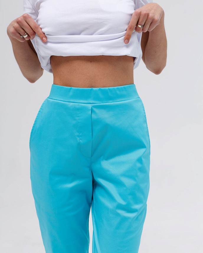Медицинские женские брюки Торонто светло-бирюзовые 4