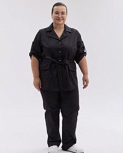 Медичний костюм жіночий Кейптаун чорний +SIZE