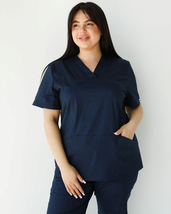 Медичний костюм жіночий Топаз темно-синій NEW +SIZE 3