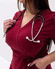 Медицинский костюм женский Рио марсала +SIZE (уценка/брак) 3