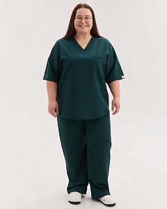 Медицинский костюм женский Чикаго темно-зеленый +SIZE