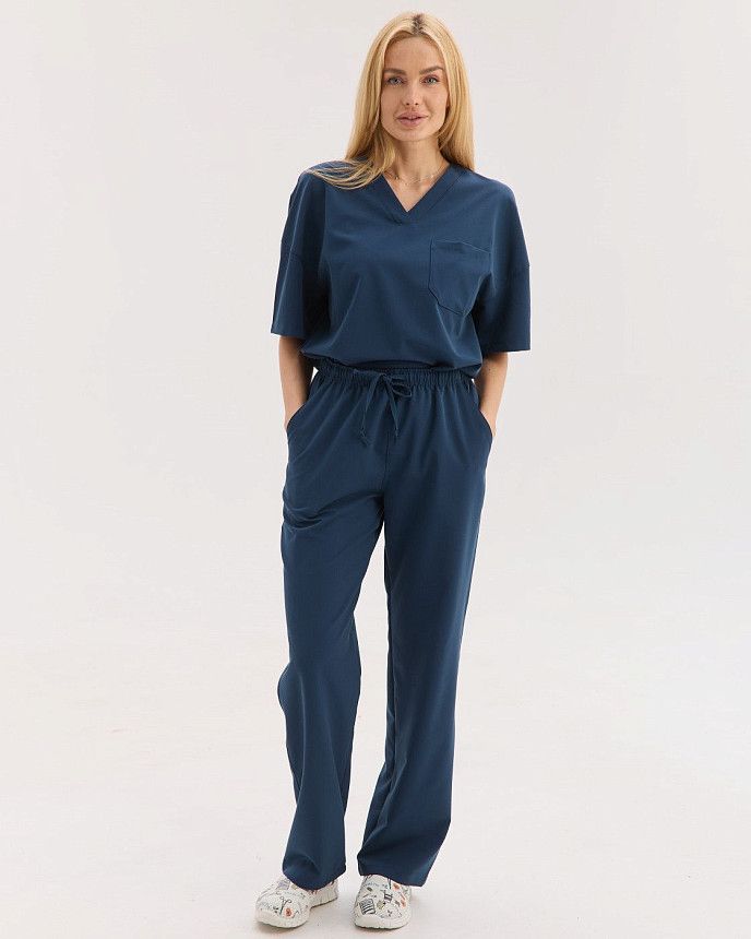 Медичний костюм жіночий Чикаго синій 2
