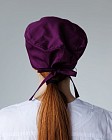 Медицинская классическая  шапочка на завязках фиолетовая 3