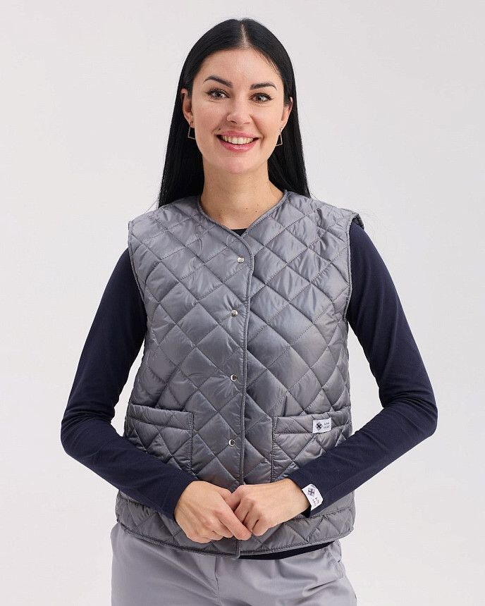 Медицинская утепленная жилетка женская Осло темно-серая