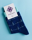 Медичні шкарпетки унісекс з принтом Cardio blue 3