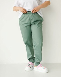 Медицинские брюки женские джогеры оливковые +SIZE