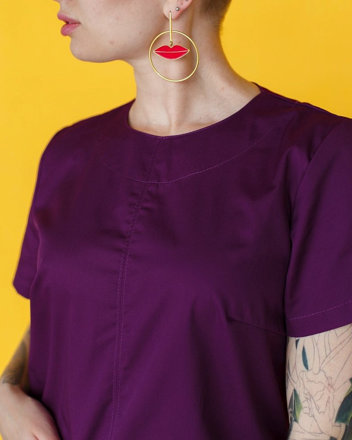 Медицинский костюм женский Жасмин фиолетовый 4