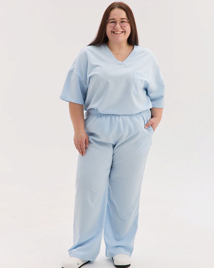 Медичний костюм жіночий Чикаго світло-блакитний +SIZE 2