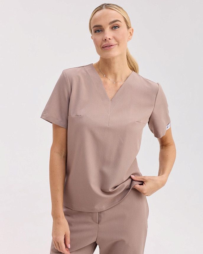 Медичний костюм жіночий Саванна мокко 4 Білий Халат Медичний костюм жіночий Саванна мокко 4