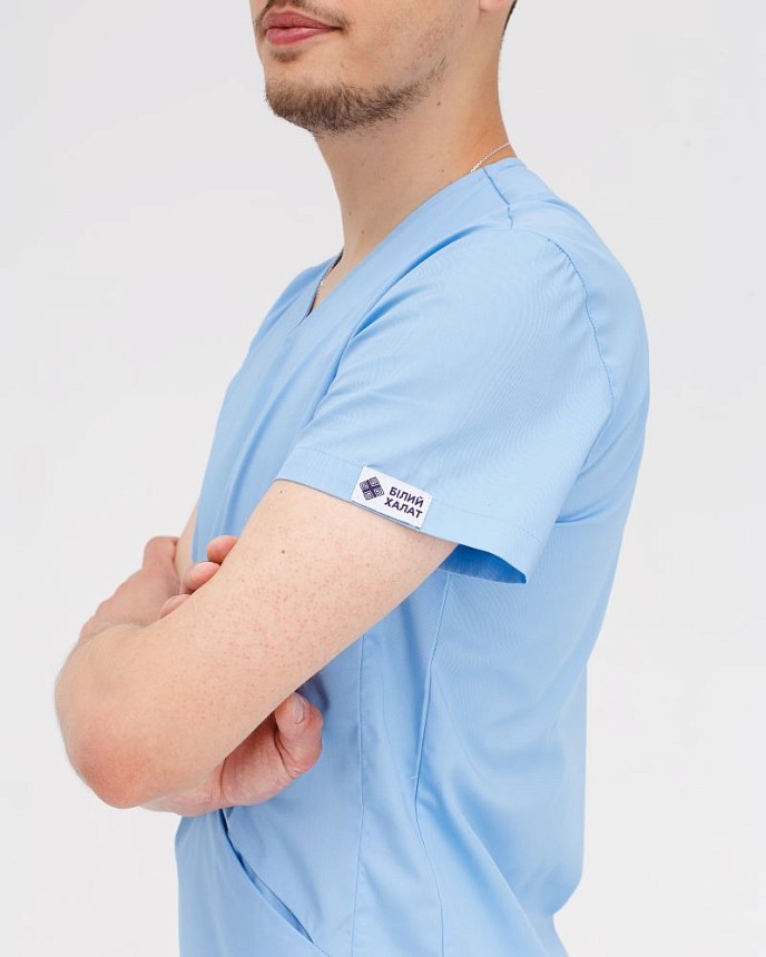 Медицинский костюм мужской Милан светло-голубой 5