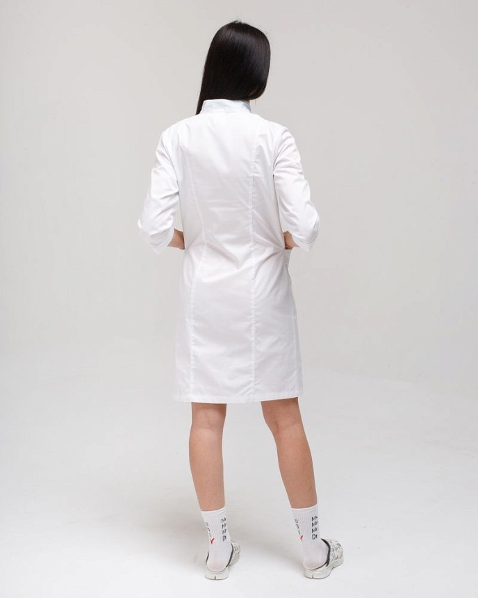 Медицинский женский халат Сакура белый-мятный 2