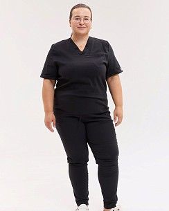 Медичний хірургічний костюм жіночий Марсель чорний +SIZE