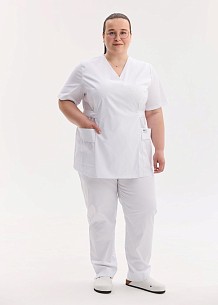 Медичний костюм жіночий Кіото білий +SIZE