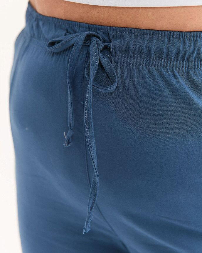Медицинские брюки женские джоггеры стрейч синие +SIZE 3