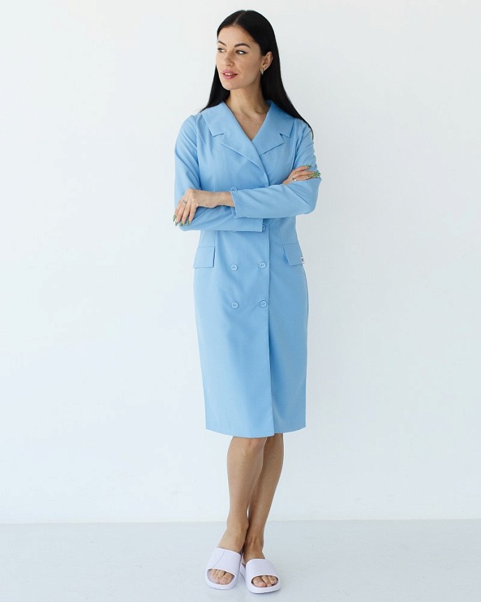 Медичний халат жіночий Моніка блакитний 7