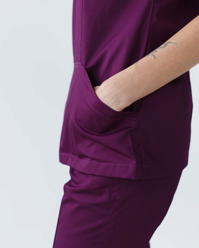Медицинская рубашка женская Топаз фиолетовая 4