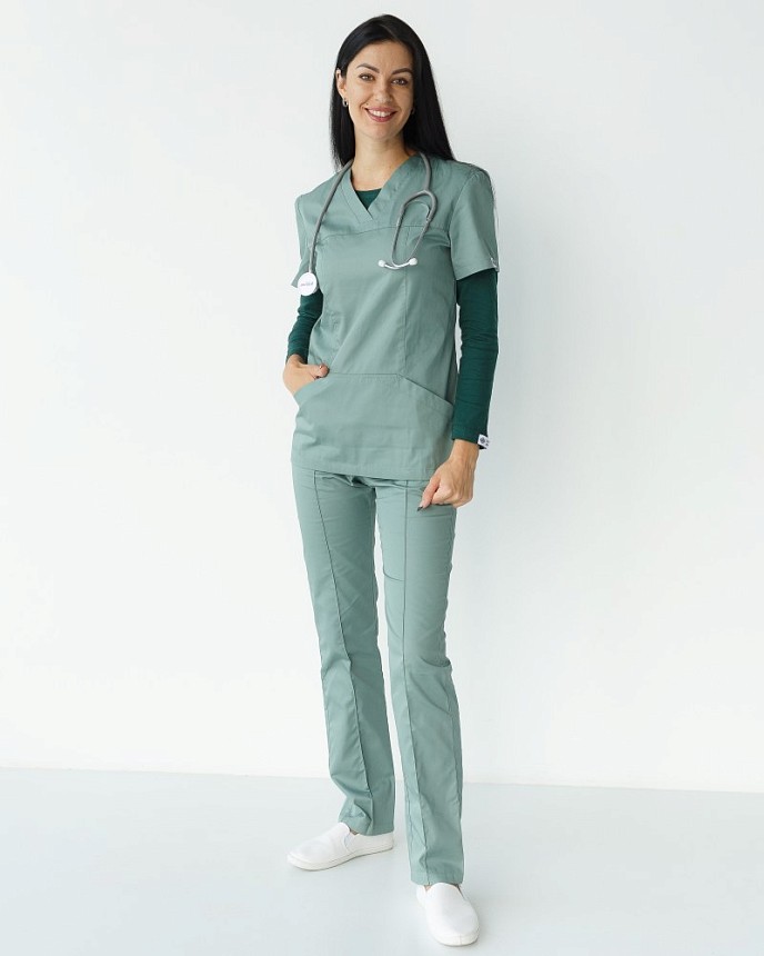 Комплект: костюм медичний жіночий Топаз + лонгслів медичний жіночий #1 6