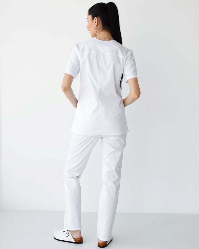 Медицинский костюм женский Топаз белый NEW 2