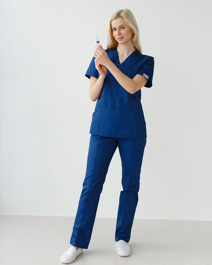 Медицинский костюм женский Топаз синий