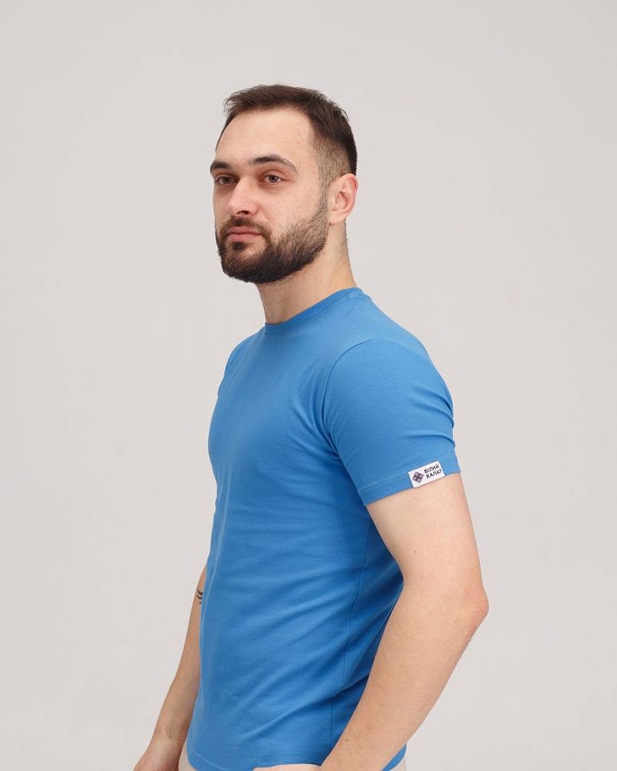 Медицинская футболка мужская голубая 4