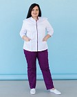 Медицинский костюм женский Сакура белый-фиолетовый +SIZE 8
