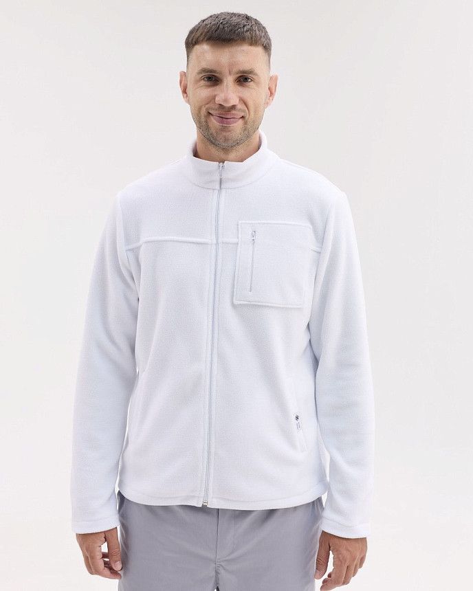 Медична кофта чоловіча флісова Фінляндія біла +SIZE