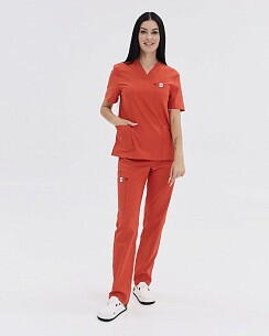Медичний костюм жіночий Бристоль червоний