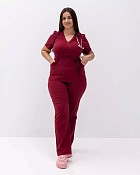 Медичний костюм жіночий Ріо марсала +SIZE (уцінка/брак)