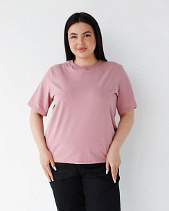 Медицинская базовая футболка женская пепельно-розовая