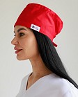 Медицинская классическая  шапочка на завязках красная