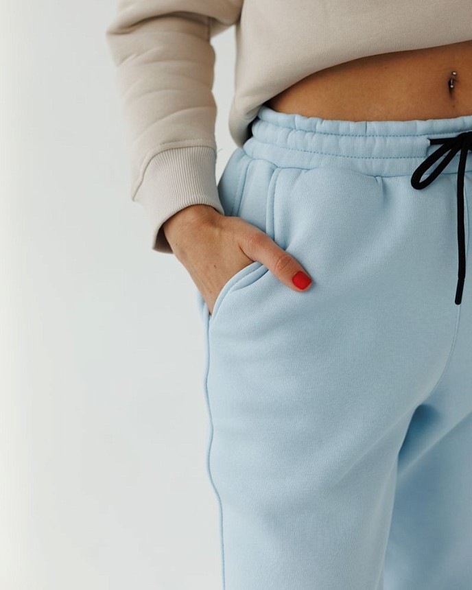Медицинские женские утепленные брюки Онтарио голубые 4