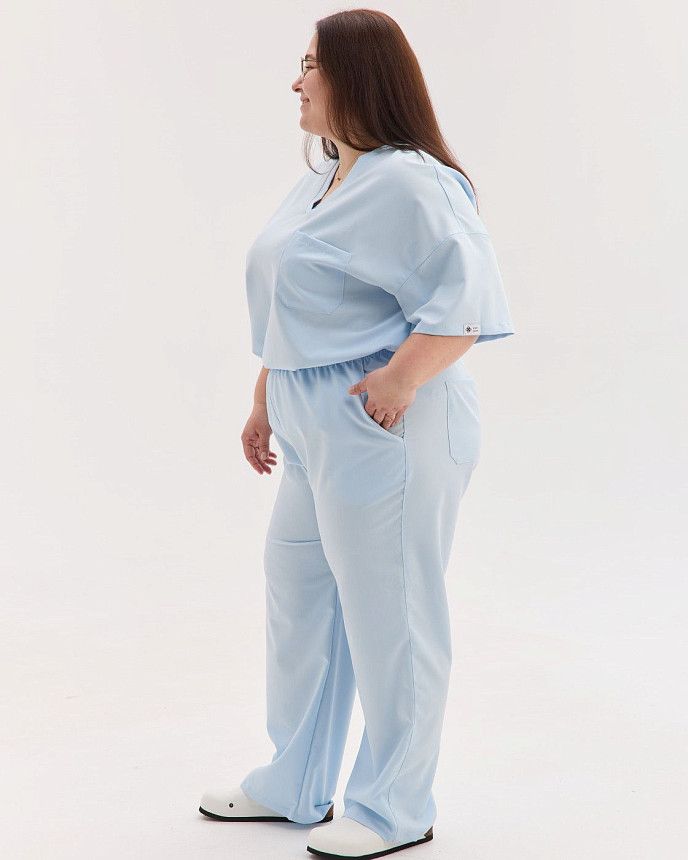 Медицинский костюм женский Чикаго светло-голубой +SIZE 3