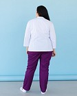 Медицинская рубашка женская Сакура белый-фиолетовый +SIZE 2