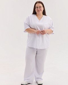 Медичний костюм жіночий Чикаго білий +SIZE
