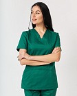 Медицинская рубашка женская Топаз зеленая