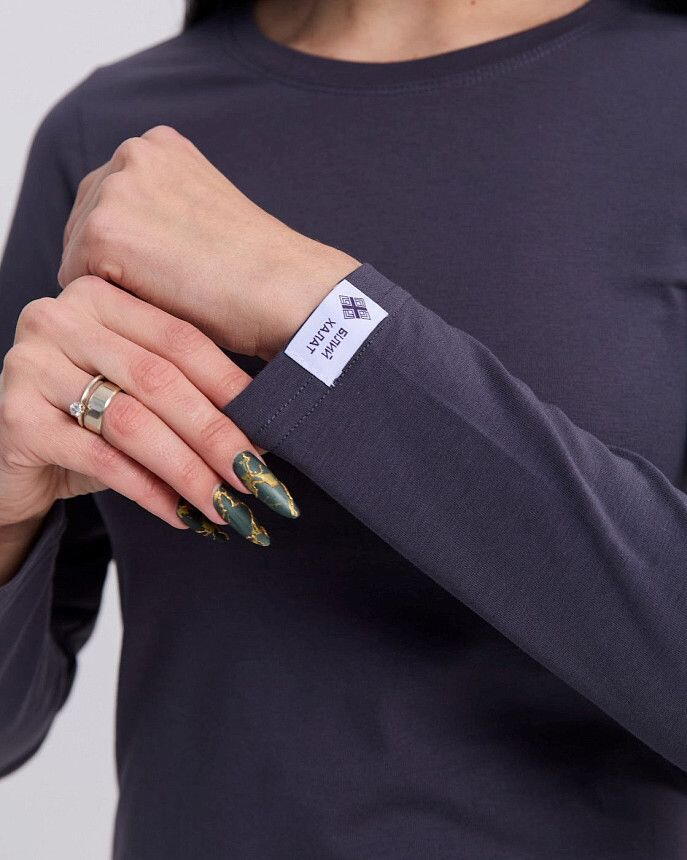 Медичний лонгслів жіночий темно-сірий 4