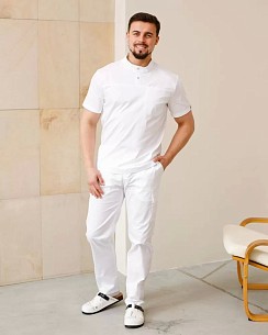 Медичний костюм чоловічий Денвер білий